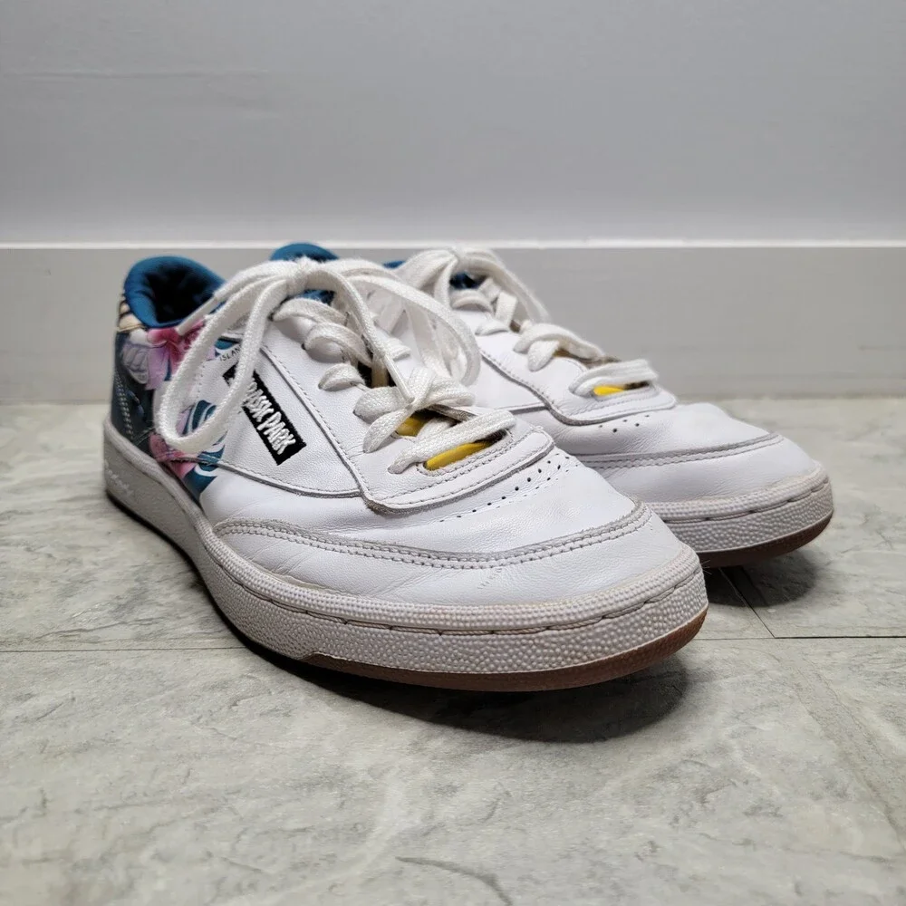 Jurassic Park x Reebok Club C 85 'Dennis Nedry' White Floral Sneakers GW0213
